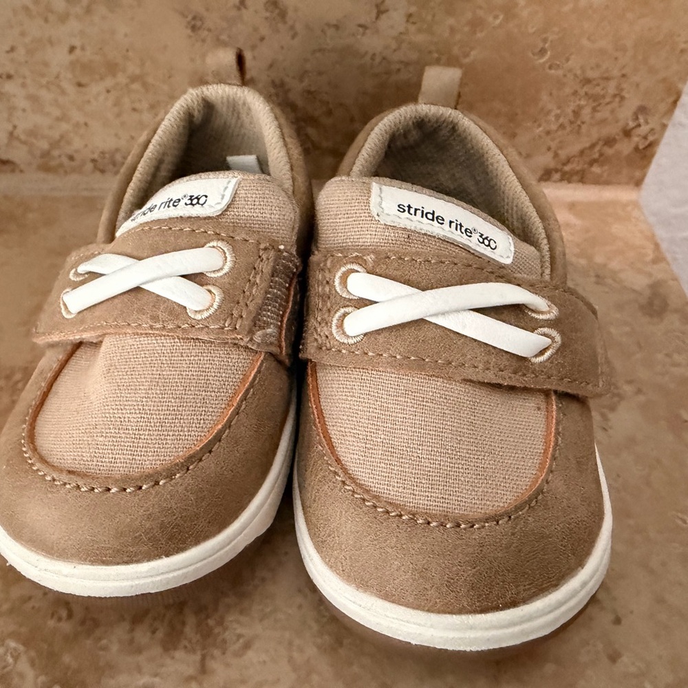 Stride Rite Beige Baby Walkers with White Accents- Pristine